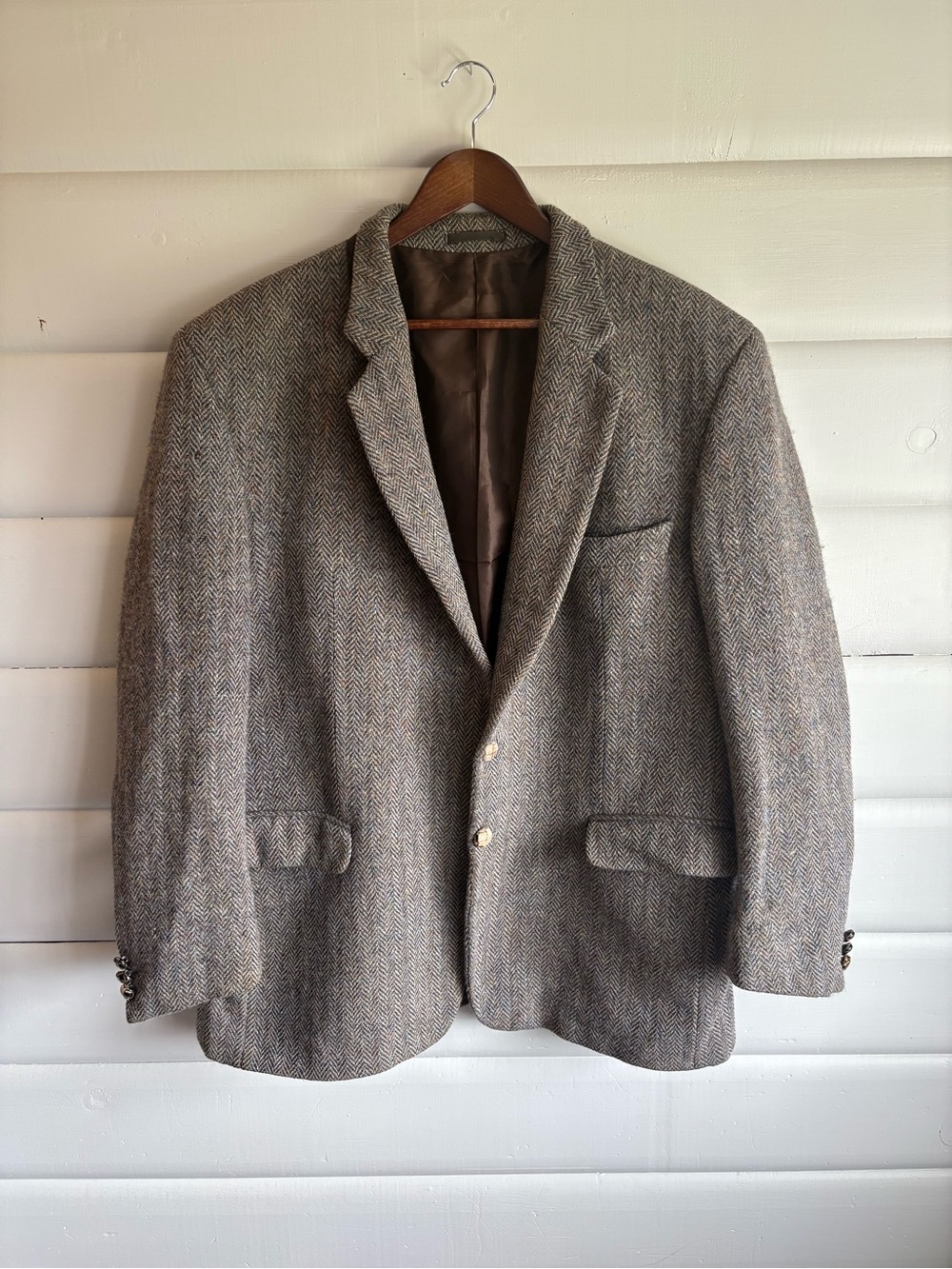 Harris Tweed Brook Taverner 100% Pure New Wool Herringbone Blazer 44L